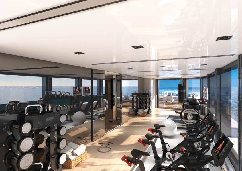 Gym with a stunning view of the sea
