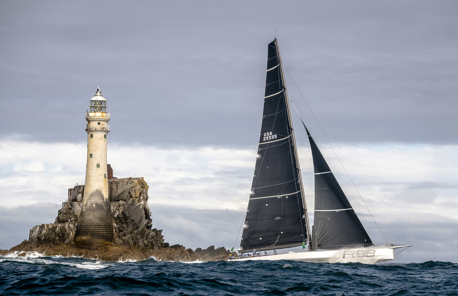 American Rambler 88 at Fastnet Lighthouse.