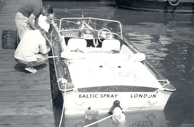 Ray Bullman at his runabout in Scandinavia in 1964.