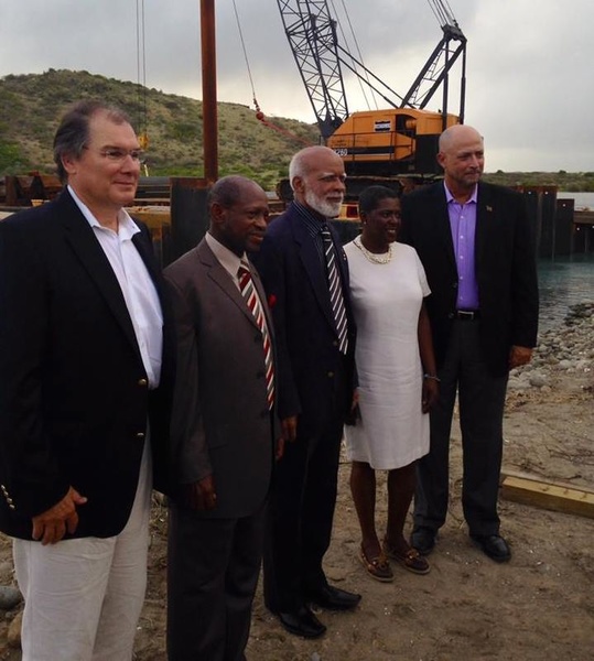 «This is the first day of all future days of our marina»," said Charles «Buddy» Darby (far left), CEO and ideologist of the Christophe Harbour Project, at the ceremony.