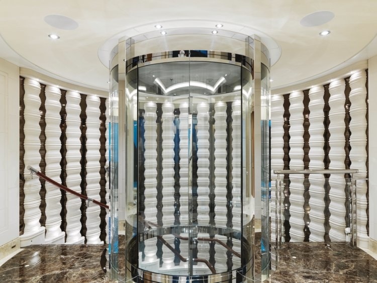 There is no need to count the steps, because a superyacht can even boast an elevator.