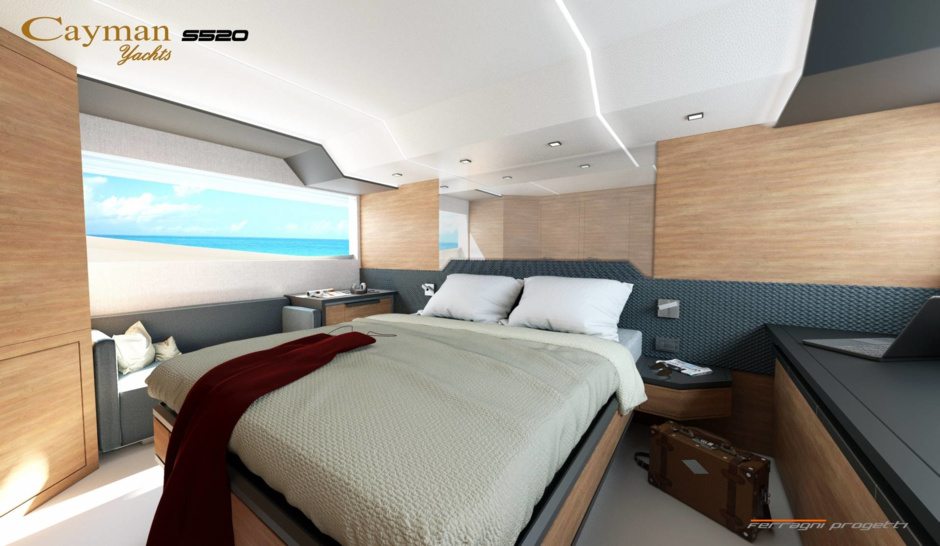 Каюта на миделе Cayman Yachts S520