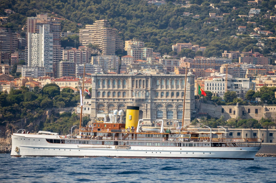 A special guest of this year's Monaco Classic Week was the 78.5-meter SS Delphine built in 1921, the largest active steamer in the world.