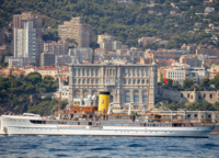 ﻿﻿Особым гостем Monaco Classic Week этого года стал 78,5-метровый SS Delphine 1921 года постройки — самый большой действующий пароход в мире.