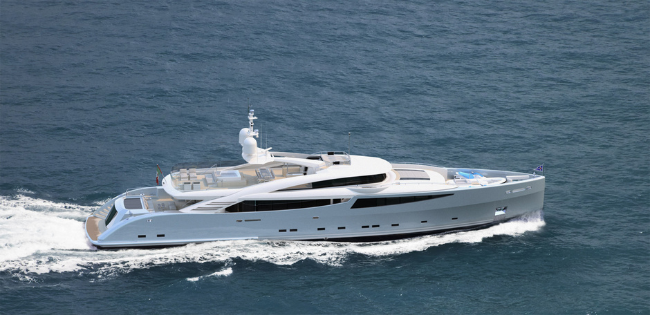 A 43-meter yacht from ISA's Gran Turismo range. Sporty