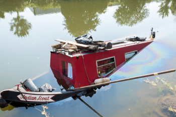 Rescuers helped 49 barges on a canal in the South of England in 18 hours.  