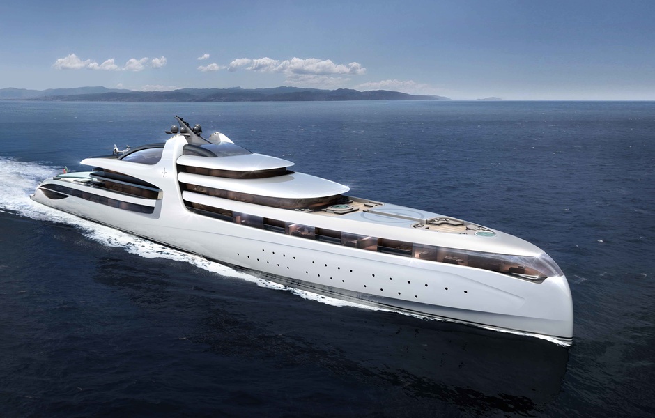 Концепт 145-метровой яхты X-FORCE от Admiral Yachts. Dobroserdov Design отвечает за экстерьер
