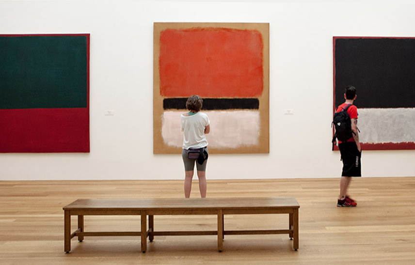 Classic paintings by Mark Rothko at the National Art Gallery in Washington, DC.