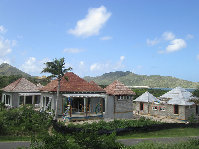 Construction of villas in Christophe Harbour is proceeding at an impressive pace.