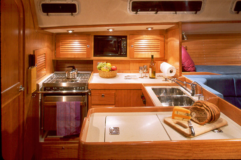Galley on a boat - sanctuary of sea culinary art
