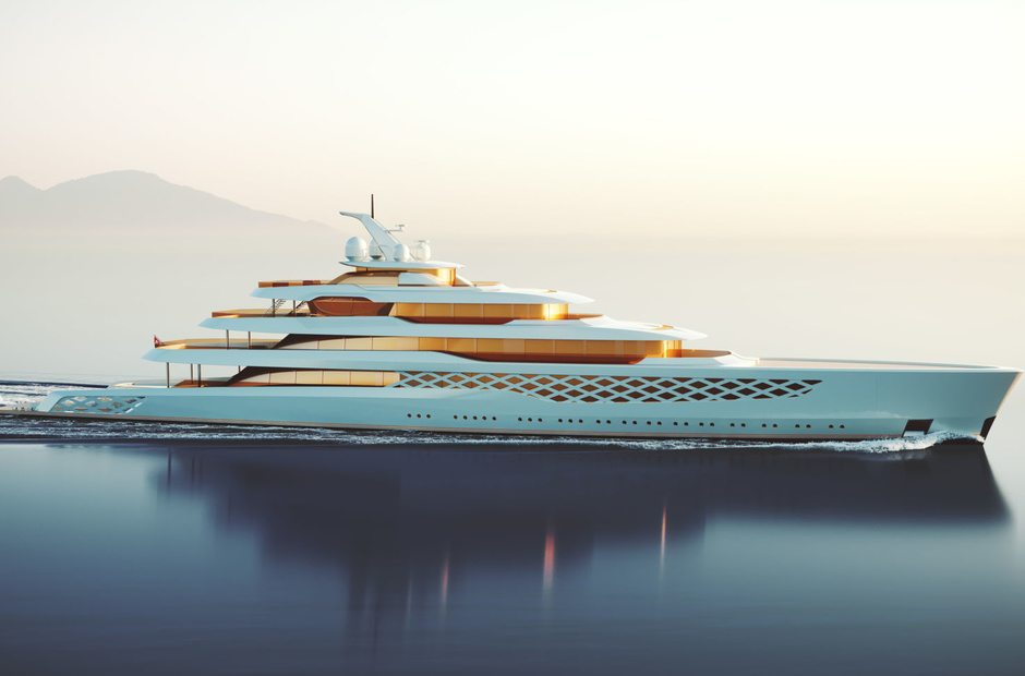 Feadship showcased the concept of a 109-metre megayacht.