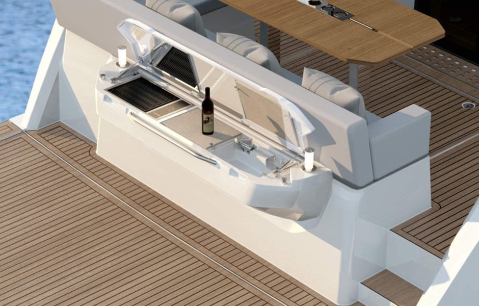 Ветбар в транце Sealine C430