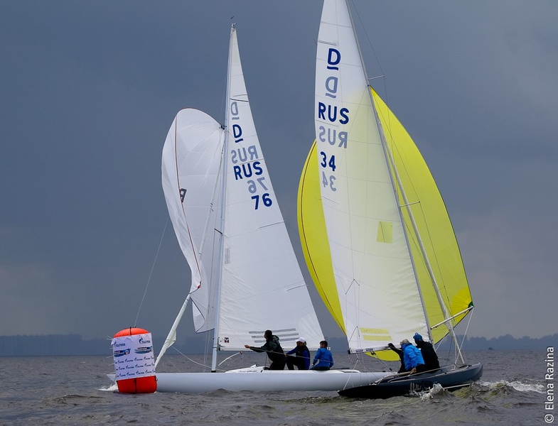 Crew of Dmitry Samokhin and Vasily Senatorov at the octo Russian Championship in the Dragon class - 2016.