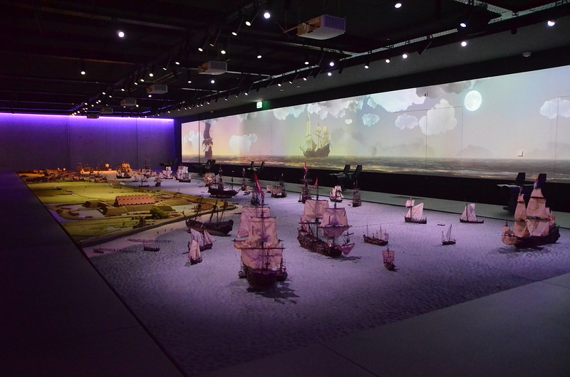 ... and perhaps the main exhibit is a large panorama of the island raid. Tessel was the starting and finishing point for the East India Company ships...