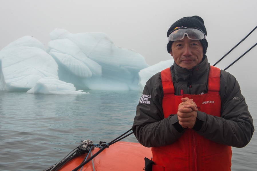 Guo Chuan aboard Qindao trimaran on the Northern Sea Route. 