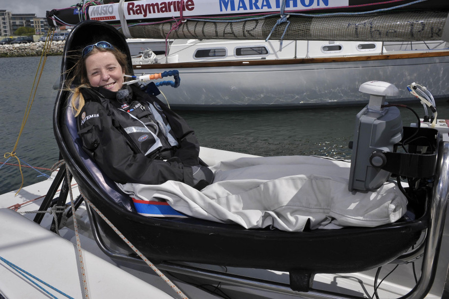 Hilary Lister is aboard her Artemis yacht.