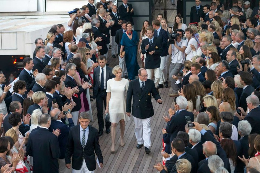 Guests Events, the Prince of Monaco and his family arrive at the ceremony.