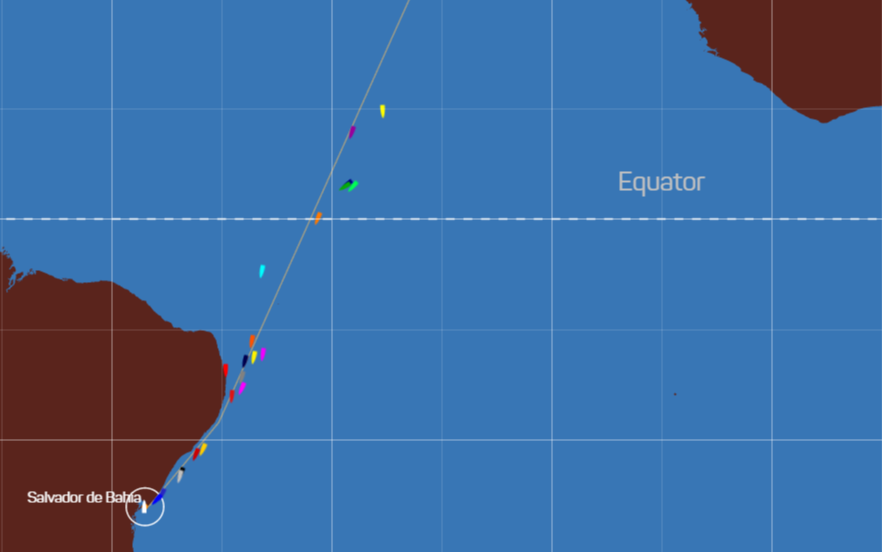 The rest of the Class40 fleet stretches for miles.