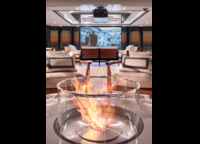 The situation on board is literally and figuratively warm. The yacht has as many as three fire bowls, two of which are open air.