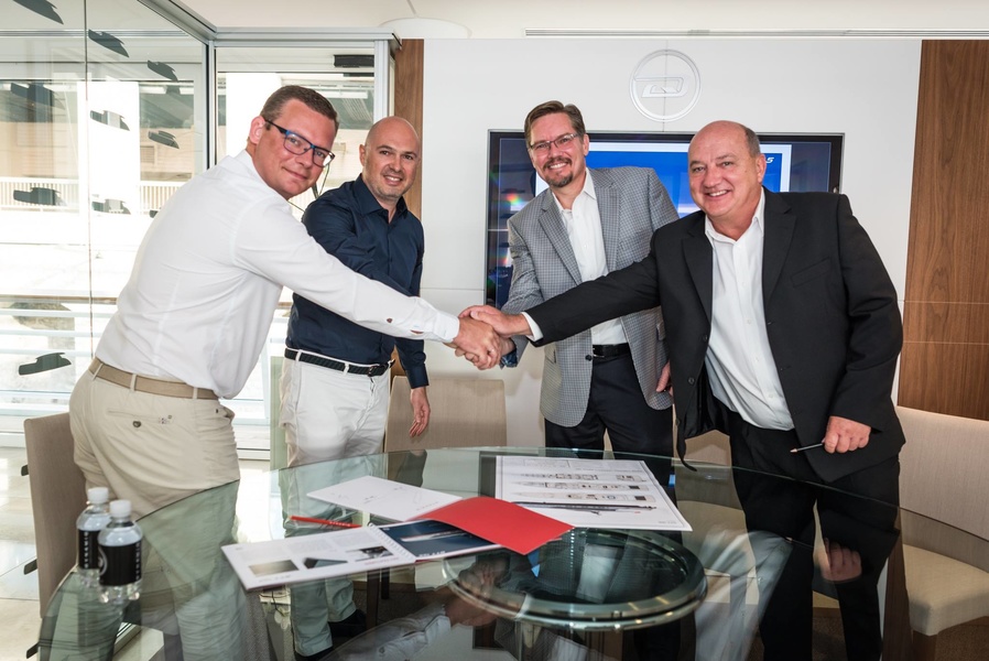 Head of Van Ooossanen Niels Morke, head of Dynamiq Sergei Dobroserdov, head of Najad Dynamics JD Wenabels