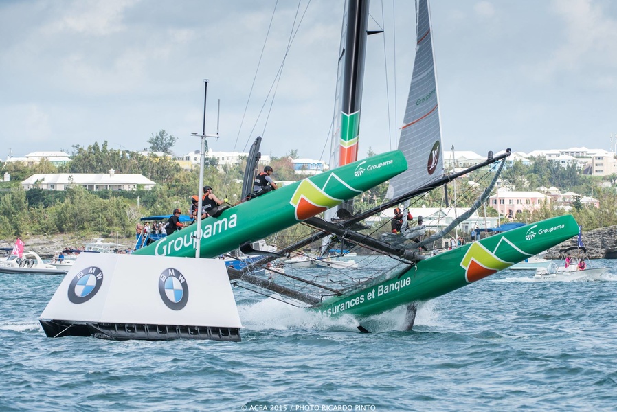 Groupama during the Louis Vuitton Cup in Bermuda.