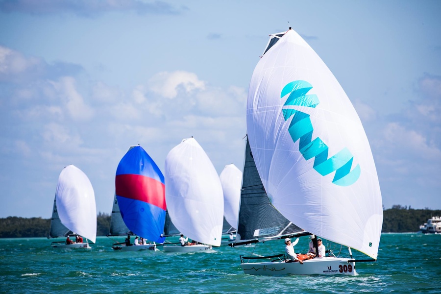 Nika heads the Melges Rocks Regatta fleet. 