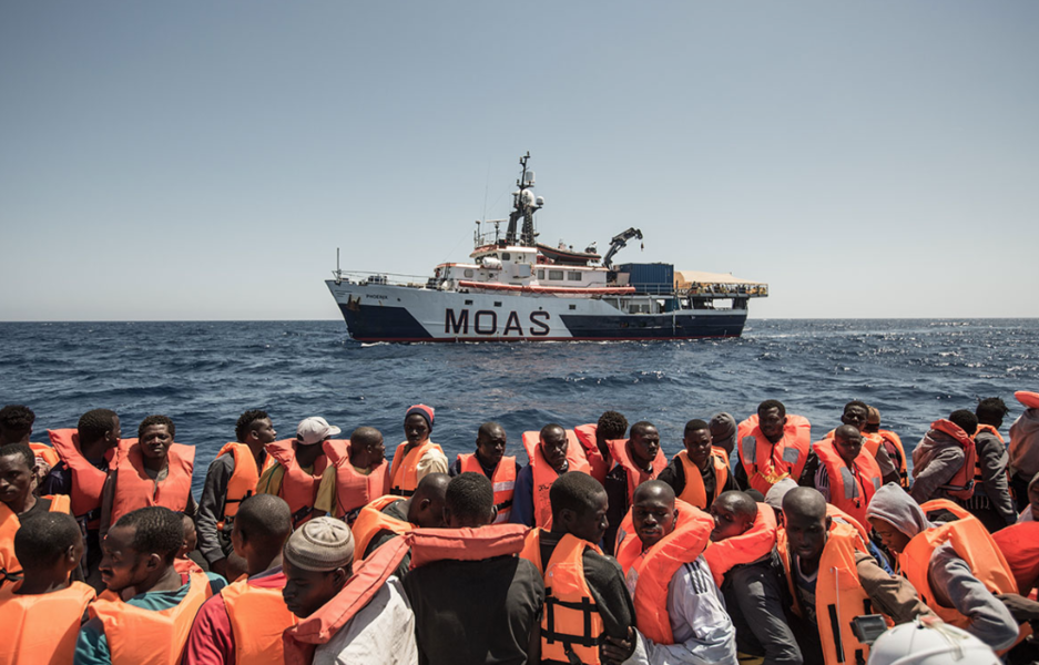 M/Y Phoenix saves refugees in the Mediterranean Sea