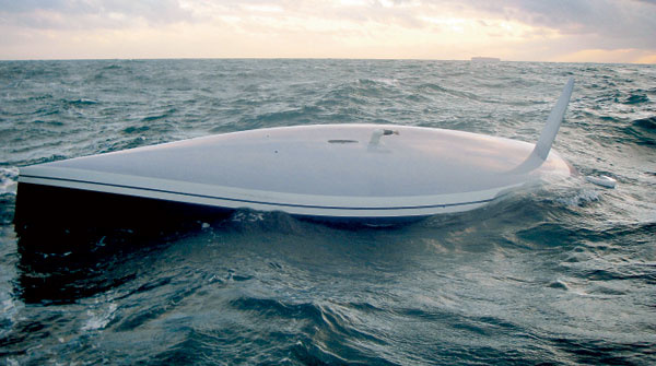 Cheeki Rafiki hull after losing keel