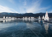  The famous transparent ice Baikal performed by Maria Novoderezhkina won in the category «Landscape of the season».  The photo was taken during the Baikal Boer Week. 