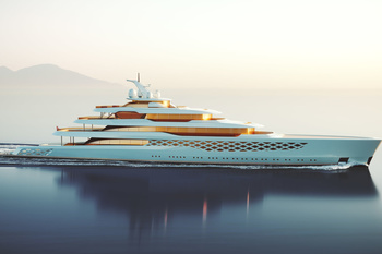 Feadship showcased the concept of a 109-metre megayacht.