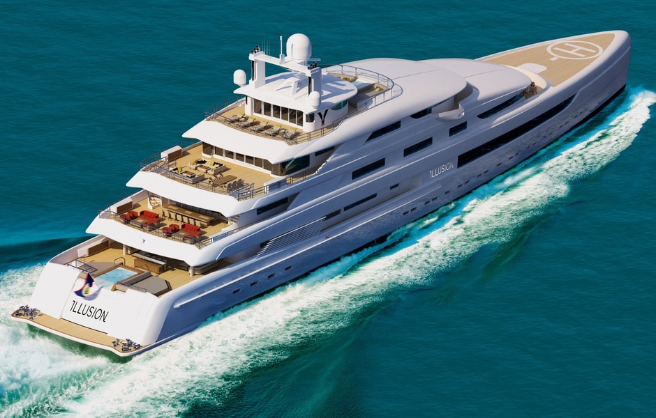 Мегаяхта Illusion для китайской верфи Pride Mega Yachts. Самая большая яхта, когда-либо построенная в Китае