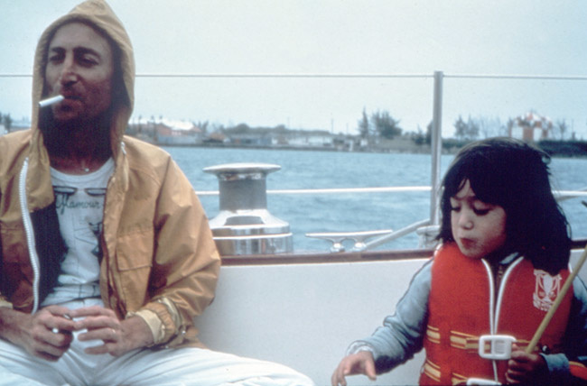 On board Megan Jaye with Sean's son. Photo: June 14, 1980 Yoko Ono.