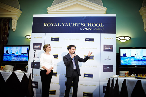На открытии школы с Антоном Долотиным, совладельцем Royal Yacht Club