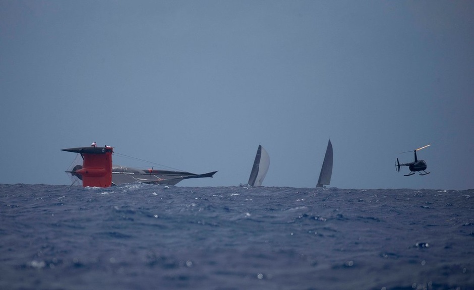 The crash of the Gunboat G4 at Les Voiles de St. Barth. 