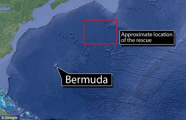 A map of the area with a marked seafarers' rescue point on it.