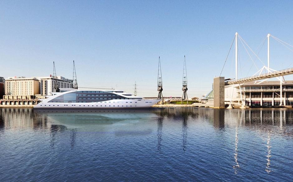 The vessel will be located near the ExCeL exhibition center.