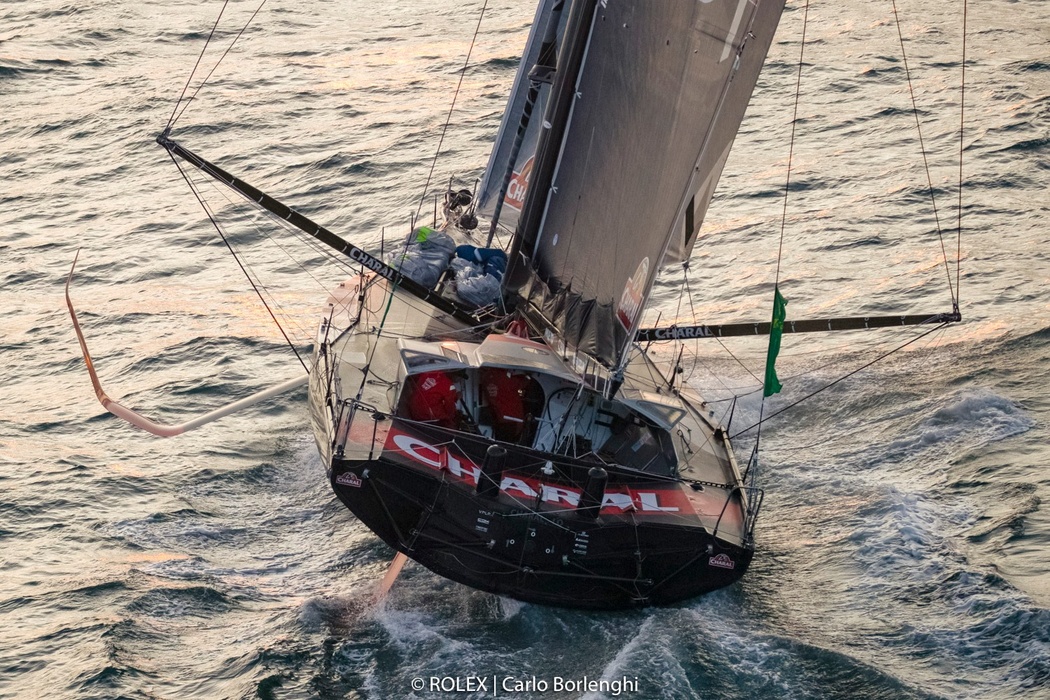 The IMOCA 60 teams also fought in pairs at this regatta. The best of them was French Charal Jérémie Beyou and Christopher Pratt. At the finish line in Plymouth, Charal finished fourth in a single body. Beyou and Pratt finished the race in 2 days, 1 hour, 17 minutes and 28 seconds.
