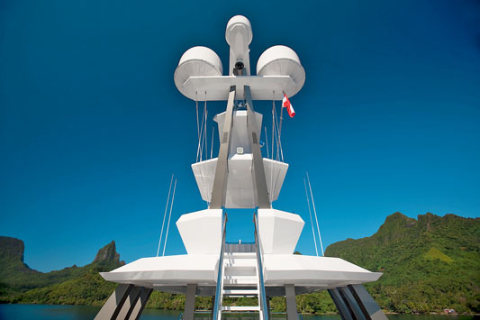 The observation deck is one of the main features of the yacht, it is designed for real researchers.