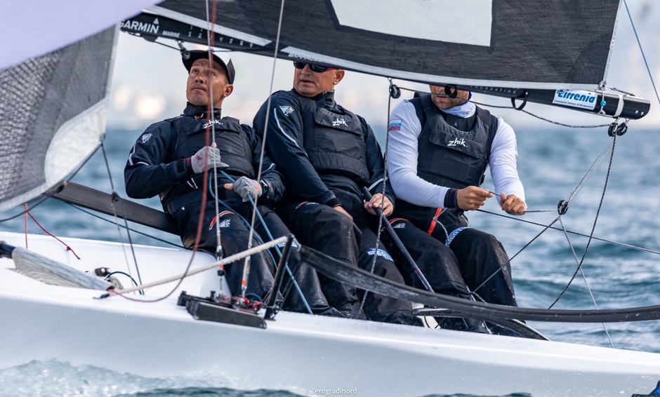 European Championship in Melges class 20, September 2019. Russian team of Igor Rytov. Photo: Zerogradinord