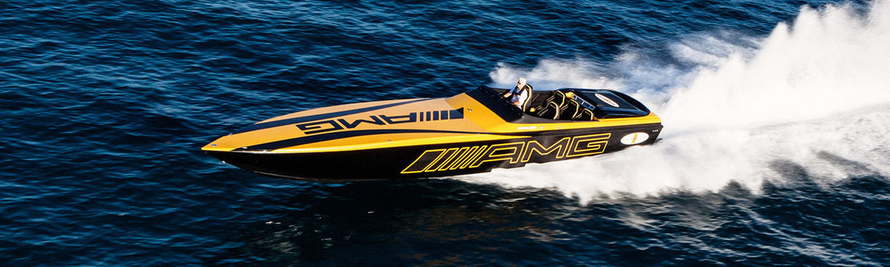 Sleek designs, powerful engines and advanced technology, these boats leave no doubt to their high speed purpose.
