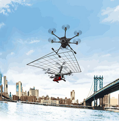 The drone that catches other drones. The technology from Sparrowhawk. Photo: http://www.searchsystems.eu.