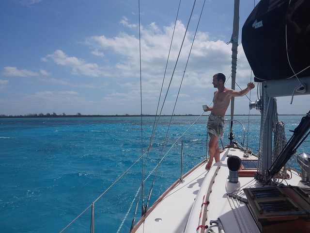 Morning cup of coffee in the sea - you can't get that in any restaurant.