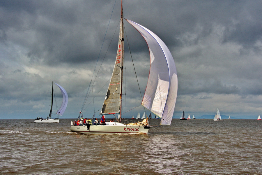 In the foreground is the team of yacht club «Seven Feet»« Courage» from ORC B Group.