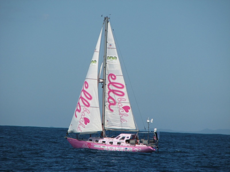Jessica's previous boat, Ella's Pink Lady, in which the girl walked around the world...