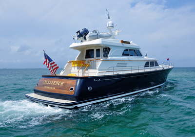 Designed by Robert Ullberg, this Lyman-Morse 65' express sport