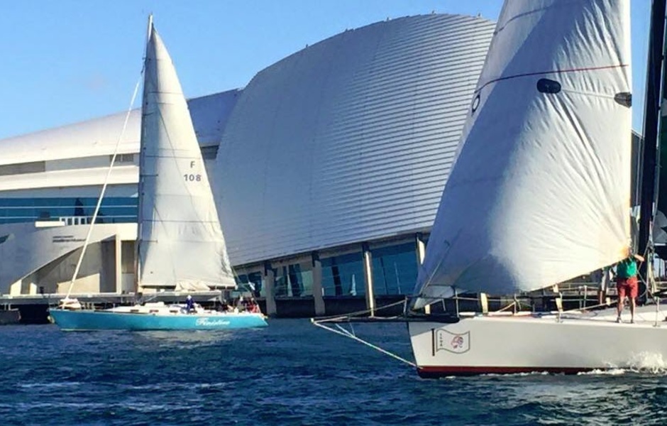 Davidson 50 Finistere на заднем плане