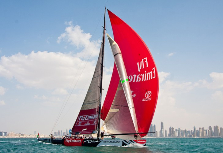 Favorites of LVT Dubai, Emirates Team New Zealand, training in the waters of the Persian Gulf