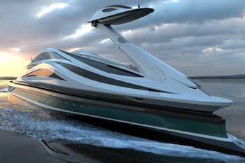 Design studio Lazzarini presented the concept of a mega-yacht swan. 