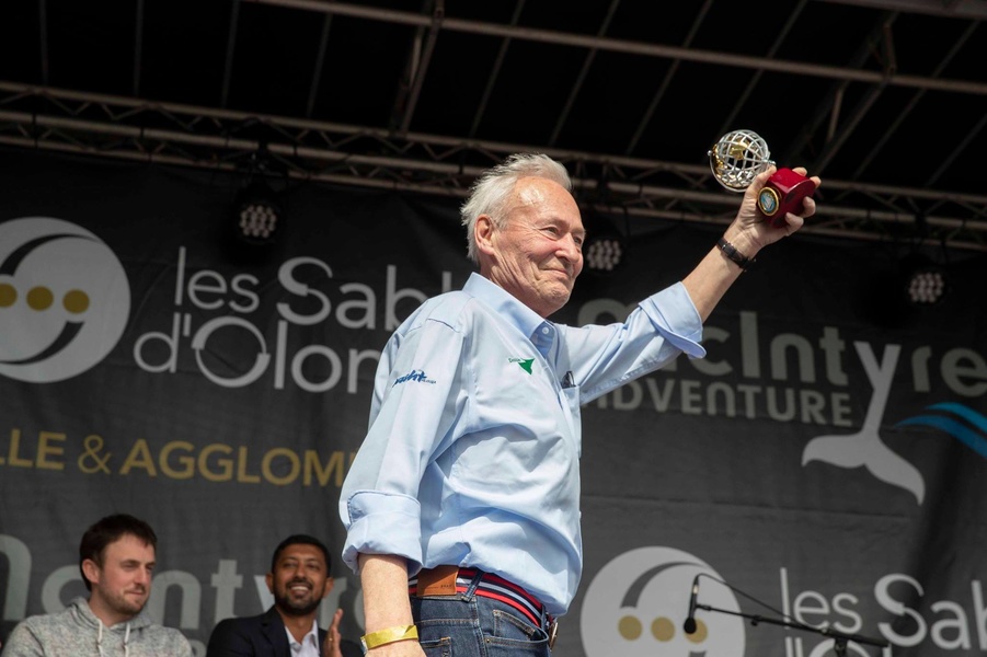 Igor Zaretsky with «Golden Globe» - trophy of all Golden Globe Race participants - 2018.