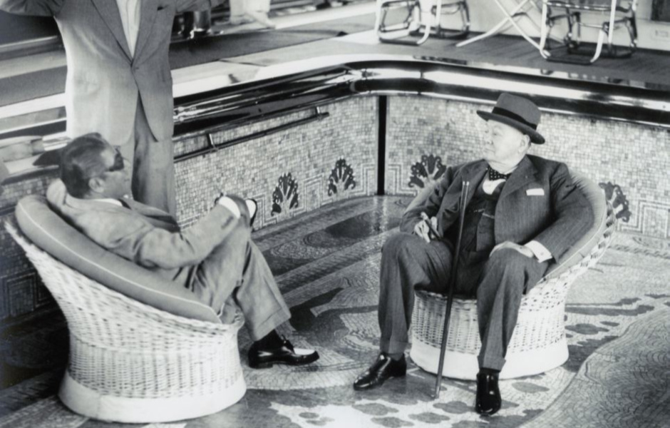 Onassis and Winston Churchill. 1959